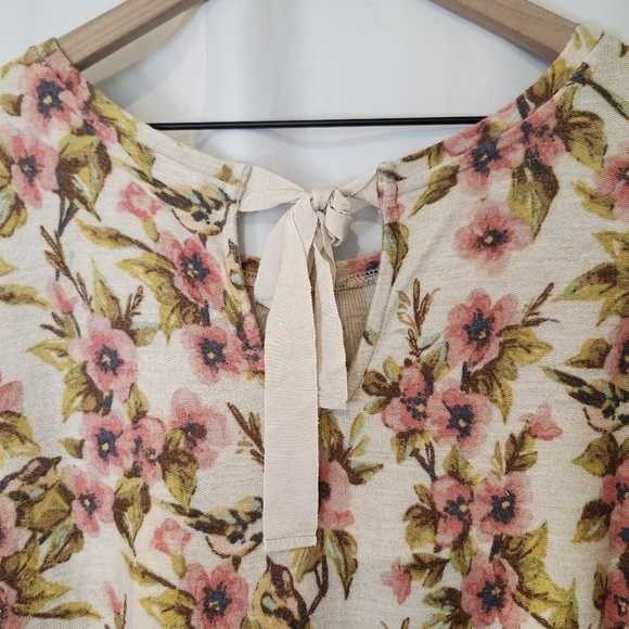 Disney X LC Lauren Conrad Women's Floral Top Size L Pink Cherry Blossom FLAWS - Picture 11 of 11